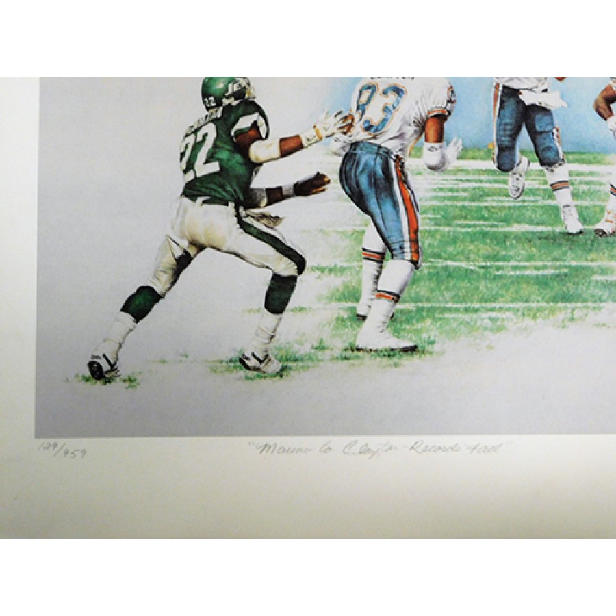 Miami Dolphins Dan Marino And Mark Clayton Signed Lithograph Uda Authenticated